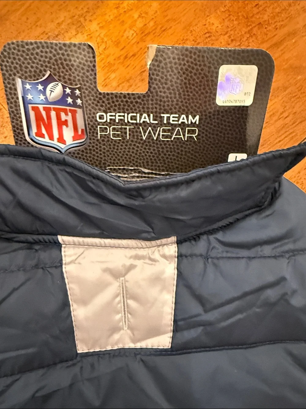 NFL Dallas Cowboys Navy and Gray Pet dog Large Puffer Jacket